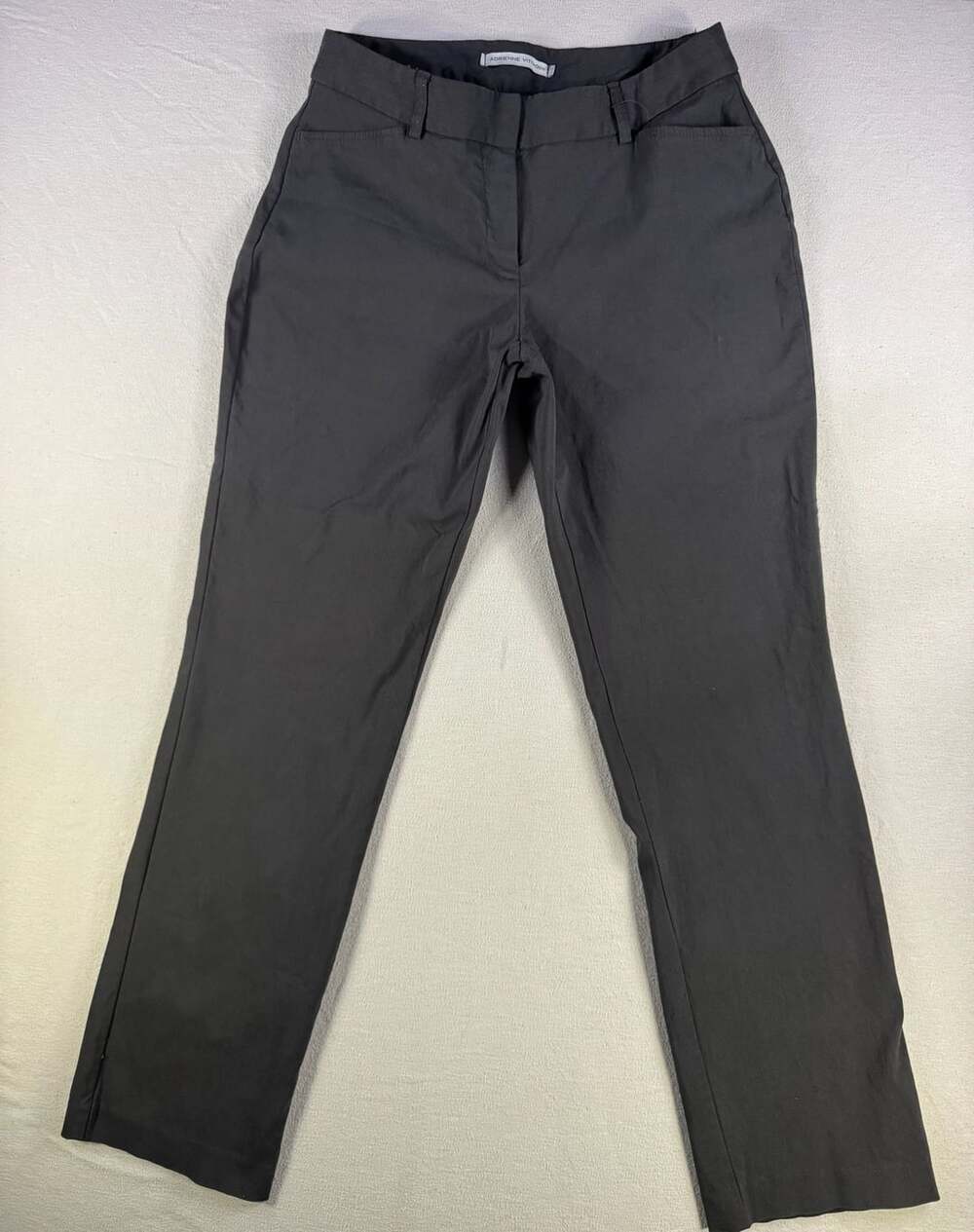 Adrienne Vittadini Pants Black Stretch Flat Front Trousers